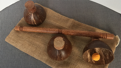 Cheppum Panthum Coconut Shell Cups and Wand set by Gary Kosnitzky - Mystique Factory