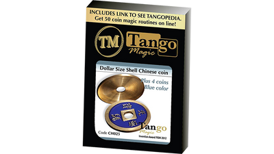 Dollar Size Shell Chinese Coin (Blue) by Tango Magic (CH025) - Mystique Factory