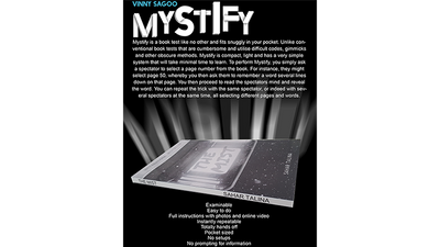 Mystify (Gimmicks and Online Instructions) by Vinny Sagoo - Mystique Factory